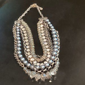 19-inch multi-strand silver and grey